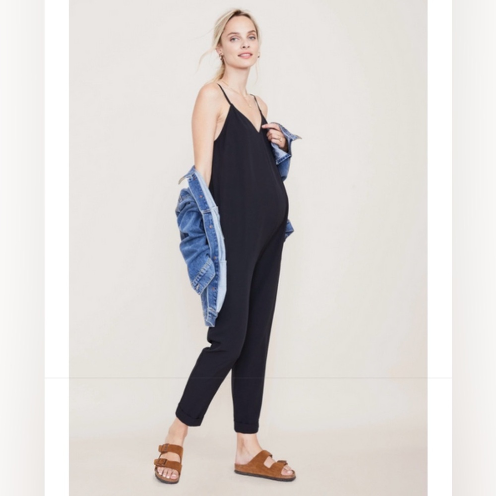 Hatch Georgie Maternity Jumpsuit in Black Size XS